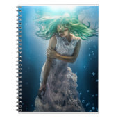 Haar Emerald Curls - Mermaid Hovering Underwater Notitieboek (Voorkant)