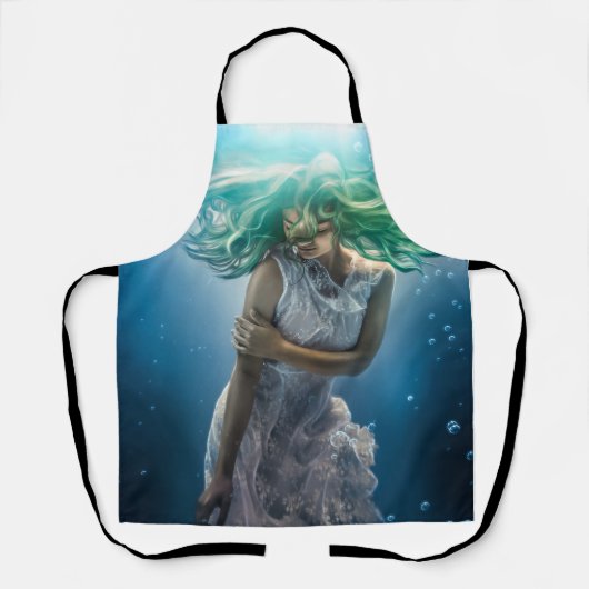 Haar Emerald Curls - Mermaid Hovering Underwater Schort (Voorkant)