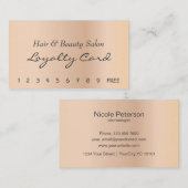 Haar- en Beauty Salon Loyalty-kaart Klantenkaartje (Voorkant / Achterkant)