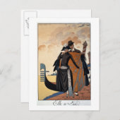 Haar en hem, Mode Illustration, 1921 (pochoir p. Briefkaart (Voorkant / Achterkant)