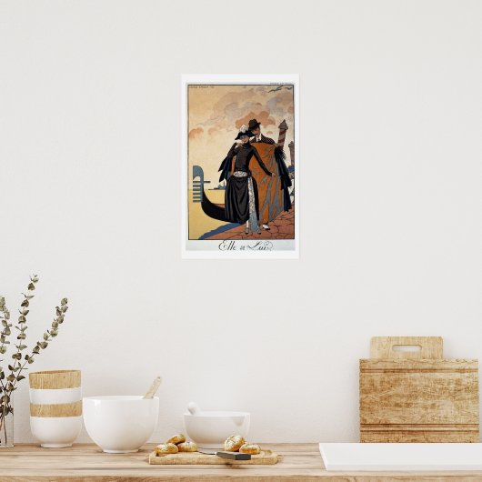 Haar en hem, Mode Illustration, 1921 (pochoir p. Poster (Keuken)