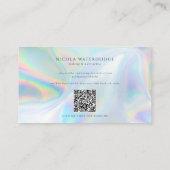 Haar en make-up Holografische QR Code Business Klantenkaartje (Achterkant)