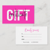 Haar en Make-up Salon Zakelijke Cadeaubonnen Informatiekaartje (Voorkant / Achterkant)