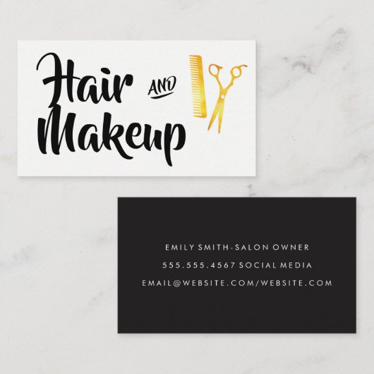 Haar en Make-up Visitekaartje (Voorkant / Achterkant)