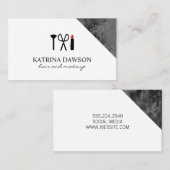 Haar en Make-up Zwart Marmeren Accent Visitekaartje (Voorkant / Achterkant)