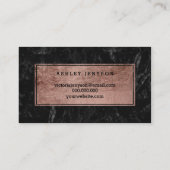 Haar- en make-upgoudtypografie zwarte marmer visitekaartje (Achterkant)