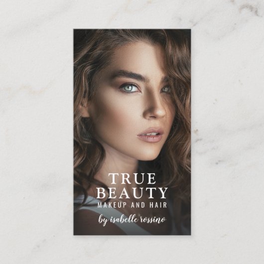 Haar en Makeup Foto Visitekaartje (Voorkant)