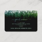 Haar- en Makeup-lijst Lumineus Blauwgroen Glitter Visitekaartje (Achterkant)