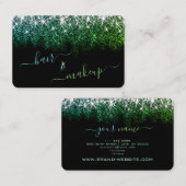 Haar- en Makeup-lijst Lumineus Blauwgroen Glitter Visitekaartje (Voorkant / Achterkant)