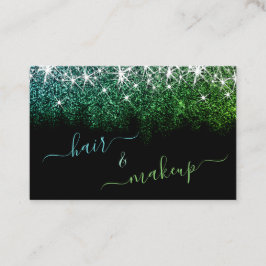Haar- en Makeup-lijst Lumineus Blauwgroen Glitter  Visitekaartje