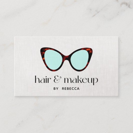 Haar en Makeup Stylist Retro Sunbribribril Busines Visitekaartje (Voorkant)