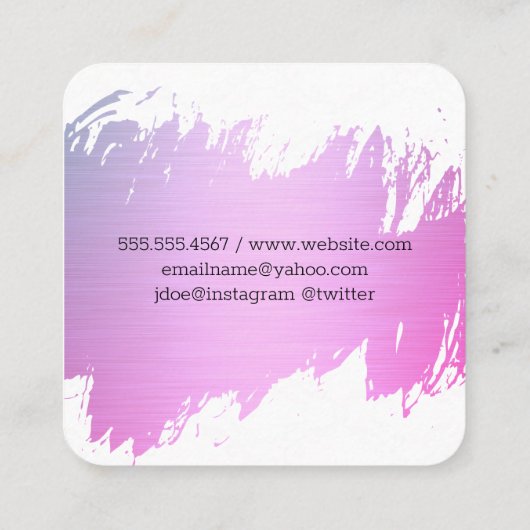 Haar- en Mode-stylist  patroon Vierkante Visitekaartje (Achterkant)