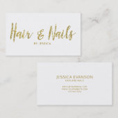 Haar en nagels Glitter Cosmetoloog Visitekaartje (Voorkant / Achterkant)