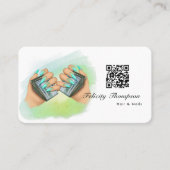 Haar en nagels QR Code Visitekaartje (Voorkant)