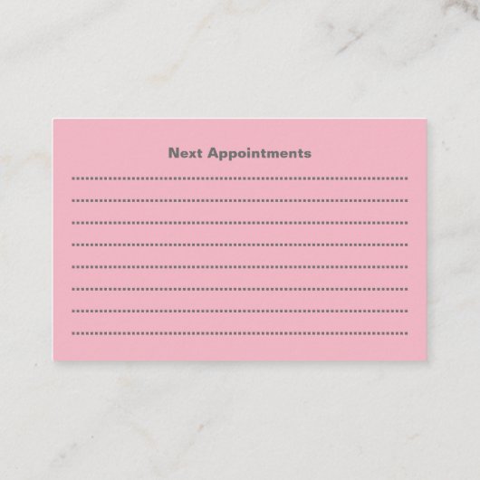 Haar- en nagelsalon Volgende Afspraken Kaart Visitekaartje (Achterkant)