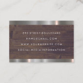 Haar en schaar | Visitekaartje van houtsmetaal (Achterkant)