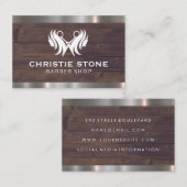 Haar en schaar | Visitekaartje van houtsmetaal (Voorkant / Achterkant)