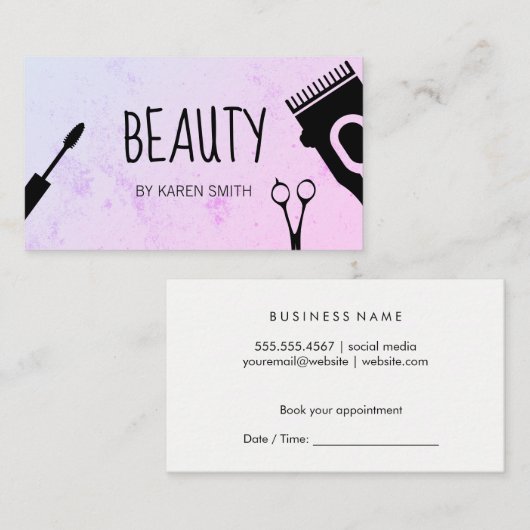 Haar en Schoonheid Gereedschap Afsprakenkaartje (Voorkant / Achterkant)