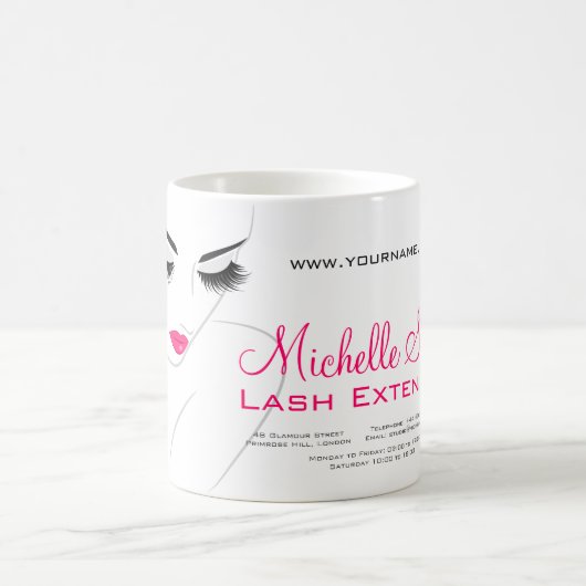 Haar- en schoonheidsbedrijf voor wimper extensies  koffiemok (Center)