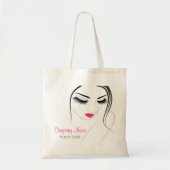 Haar- en schoonheidssalon vrouwelijke wimpers tote bag (Voorkant)