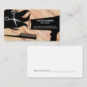 Haar- en stylistgereedschap | Hout Appt Afsprakenkaartje (Voorkant / Achterkant)