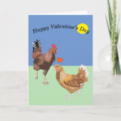Haar en Valentijn van Chicken Funny Feestdagen Kaart (Voorkant)