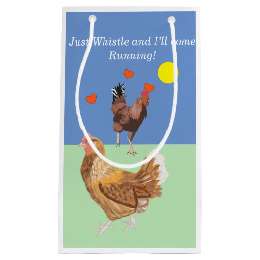 Haar en Valentijn van Chicken Funny Klein Cadeauzakje (Voorkant)