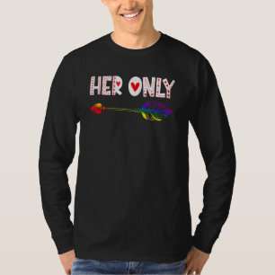 Haar enige grappige Valentijnsdag Lesbian Couple L T-shirt