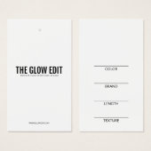 HAAR EXTENSIE RETAIL LABEL VISITEKAARTJE (Voorkant /achterkant)