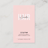 Haar Extensions Care Instructies Blush Pink Logo Visitekaartje (Achterkant)