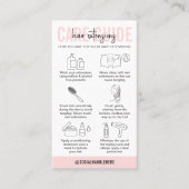 Haar Extensions Care Instructies Blush Pink Logo Visitekaartje (Voorkant)