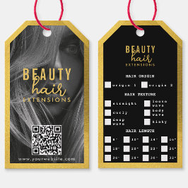 Haar Extensions Verpakkings Hang Tag Haar Foto Gou Cadeaulabel