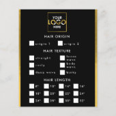 Haar Extensions  Wig Bestelformulier Haar Branding Flyer (Achterkant)