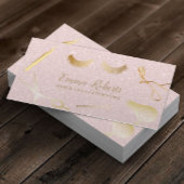 Haar & Eyelash Extensions Salon Blush Pink Glitter Visitekaartje