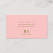 Haar & Eyelash Extensions Salon Blush Pink & Gold Visitekaartje (Achterkant)