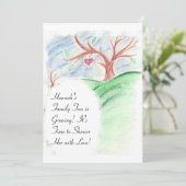 Haar familieboom groeit -Baby shower-uitnodiging Kaart (Staand voorkant)