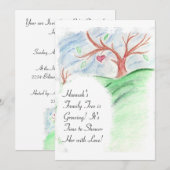 Haar familieboom groeit -Baby shower-uitnodiging Kaart (Voorkant / Achterkant)