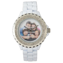 Haar familiefoto op een horloge