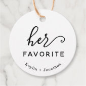"Haar favoriet" Trouwdag Bedankjes Labels (Voorkant)