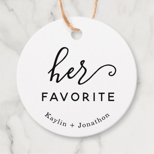 "Haar favoriet" Trouwdag Bedankjes Labels (Voorkant)