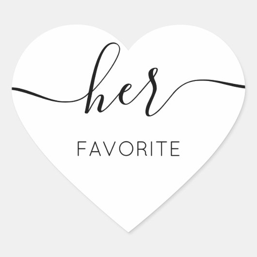Haar favoriete С alliantie, Favor Gift Hart Sticker (Voorkant)