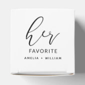 Haar favoriete aangepaste elegante monochrome brui bedankdoosjes (Bovenkant)