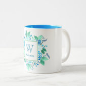 Haar favoriete blauwe Roos monogram Mok (Voorkant rechts)