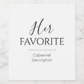 Haar favoriete bruid's wijnkeuze bruiloft wijn etiket (Enkel label)