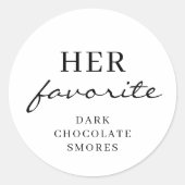 Haar favoriete bruiloft gunst bewerkbare ronde Sti Ronde Sticker (Voorkant)