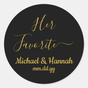 Haar favoriete bruiloft gunst Snoep om te gaan tra Ronde Sticker