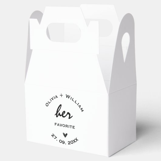 Haar favoriete bruiloft is voor het hart bedankdoosjes (Geopend)