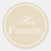 Haar favoriete bruiloft Sticker Beige Ivory Khaki (Voorkant)