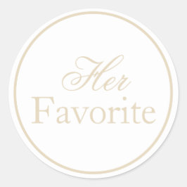 Haar favoriete bruiloft Sticker Beige Ivory Khaki