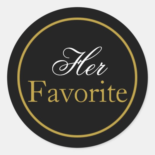 "Haar favoriete" bruiloft Sticker Blush Black Gold (Voorkant)